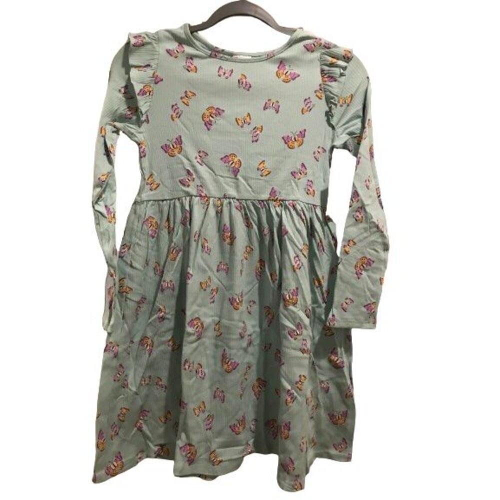 Girl's size 12 Dress Ribbed Ruffle Jumping Beans long sleeve floral